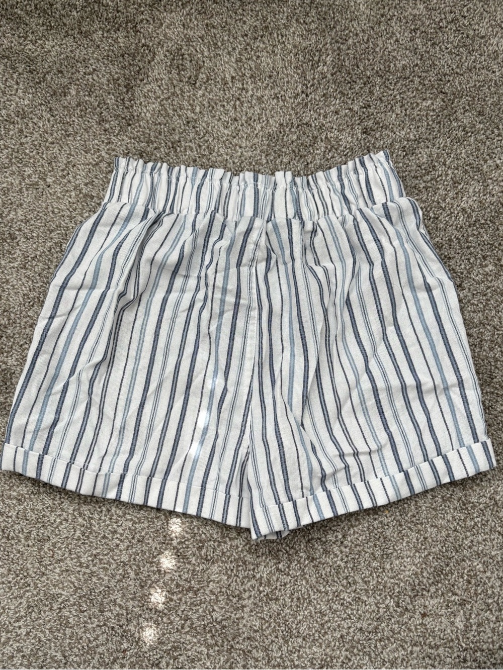 Striped Elastic Waist Casual Shorts